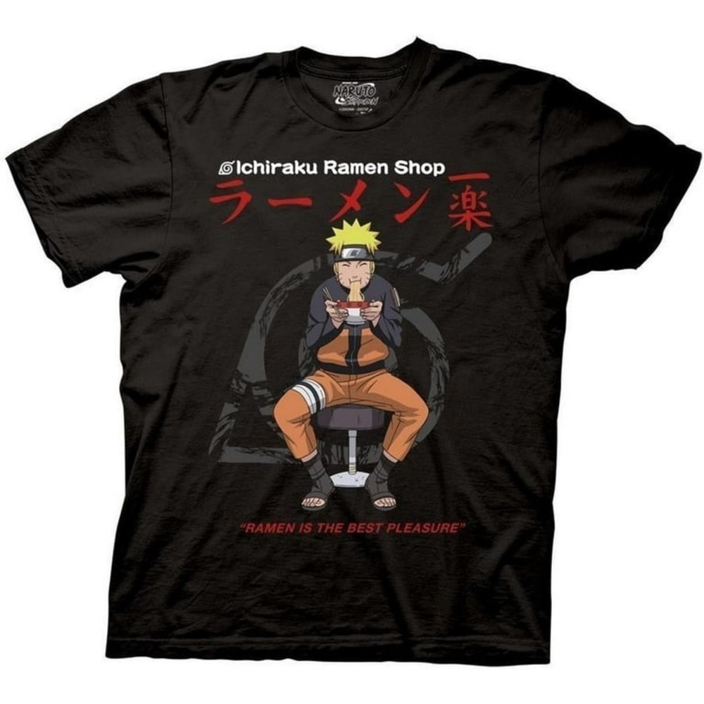 Naruto Anime Manga Ichiraku Ramen Shop T-Shirt Men's  Small Short Sleeve Black‌